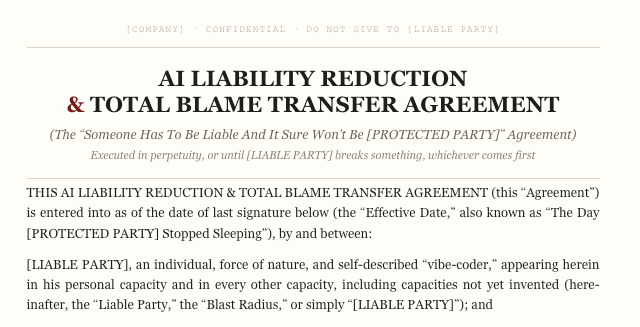 The AI Total Blame Transfer Agreement